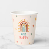 Boho Ein erster Geburtstag Rainbow Pappbecher (Vorderseite)