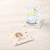 Boho Ein erster Geburtstag Rainbow Untersetzer (Vor Ort)
