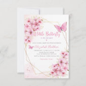 Boho Ein kleiner Butterfly ist auf dem Weg Baby Du Einladung (Vorderseite)