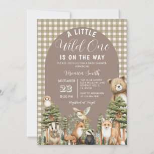 Boho Ein kleiner Wilder Baby Shower Waldtiere Einladung