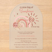 Boho Ein wenig Ray der Sonnenschein-Girl-Babydusch Acryleinladungen (Vorderseite)