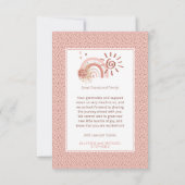 Boho Ein wenig Ray der Sonnenschein-Girl-Babydusch Dankeskarte (Rückseite)