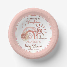 Boho Ein wenig Ray der Sonnenschein-Girl-Babydusch Pappteller