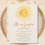 Boho ein wenig Ray of Sunshine Baby Shower Einladung<br><div class="desc">Planen Sie eine Babydusche zum Thema Sonne? Diese schicke Baby-Dusche mit dem Text "Ein kleiner Sonnenstrahl ist fast hier!" mit niedlicher Aquarellfarbe, die auf einem weichen cremefarbenen Hintergrund die gelbe Sonne lächelt. Die Rückseite ist mit einem Sonnenmuster dekoriert. Ideal für eine geschlechtsneutrale Babydusche. Einfach anpassbar. Weil wir unsere Kunstwerke erstellen,...</div>