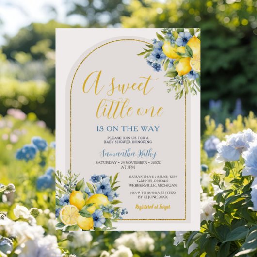 Boho eine süße kleine Zitronenblütendusche Einladung