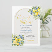 Boho eine süße kleine Zitronenblütendusche Einladung (Stehend Vorderseite)