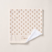 Boho Einfach Modern Mädchenhaft Neutral Punkte Bei Badhandtuch Set (Waschlappen)