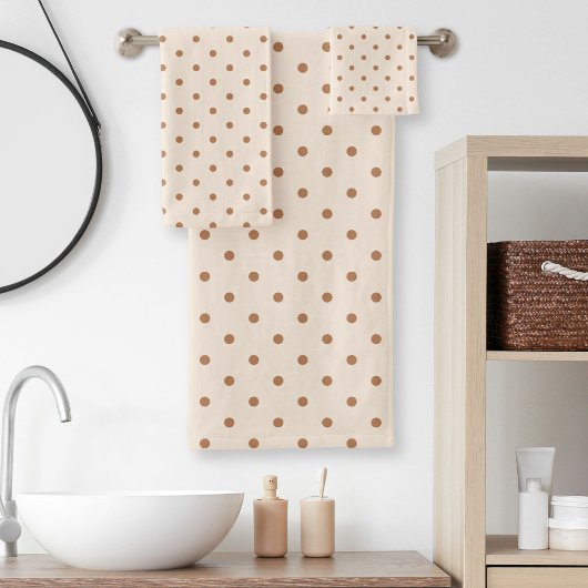 Boho Einfach Modern Mädchenhaft Neutral Punkte Bei Badhandtuch Set