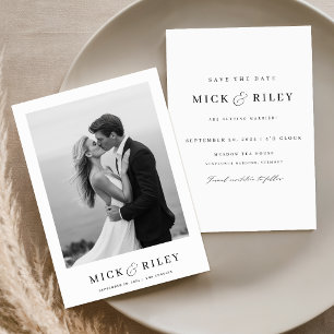 Boho Einfache Elegante Text- und Foto-Hochzeit Save The Date