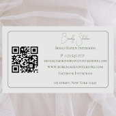 Boho Einfache Minimalistische Abstrakte Logo QR Co Visitenkarte