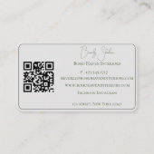 Boho Einfache Minimalistische Abstrakte Logo QR Co Visitenkarte (Rückseite)