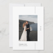 Boho Einfache Moderne Foto-Hochzeit Dankeskarte (Vorderseite)