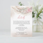 Boho einfache Pampas und staubige Rose Hochzeit De Begleitkarte (Stehend Vorderseite)