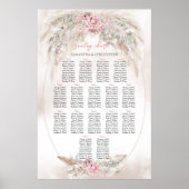 Boho einfache Pampas und staubige Rose Hochzeitssi Poster (Vorne)