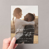 Boho Einfaches Foto Akrolische Hochzeit Sichern Si Acryleinladungen (Insitu (Handheld))