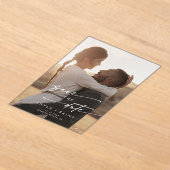 Boho Einfaches Foto Akrolische Hochzeit Sichern Si Acryleinladungen (Ablage )