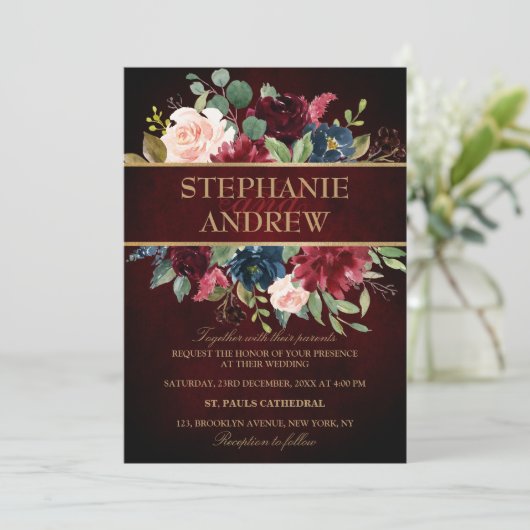 Boho Einladung (Stehend Vorderseite)