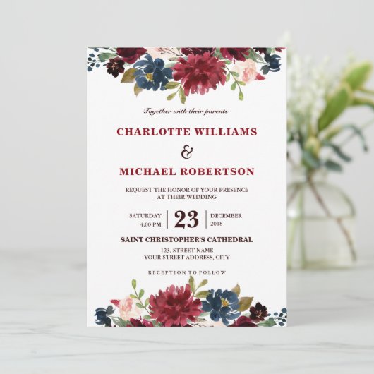 Boho Einladung (Stehend Vorderseite)