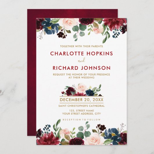 Boho Einladung (Vorne/Hinten)