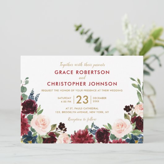 Boho Einladung (Stehend Vorderseite)