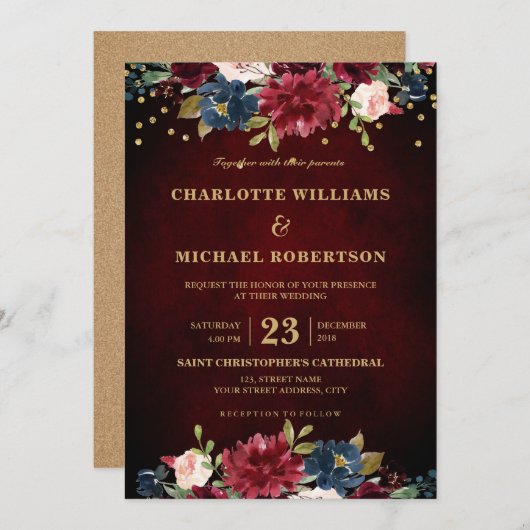 Boho Einladung (Vorne/Hinten)