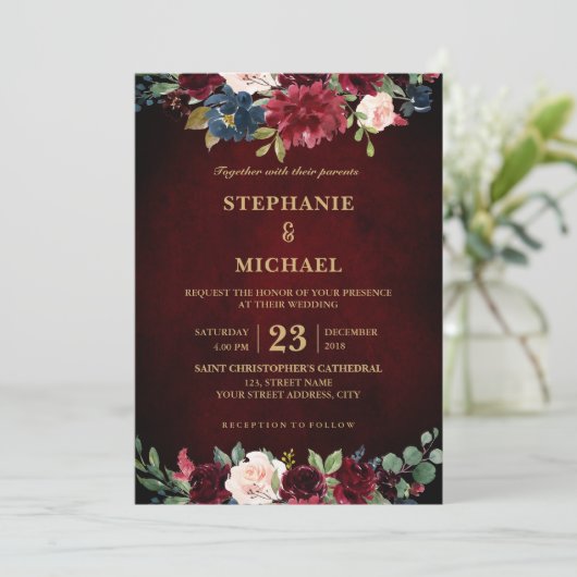 Boho Einladung (Stehend Vorderseite)