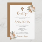 Boho Einladung Spanische Taufe Girl (Vorne/Hinten)