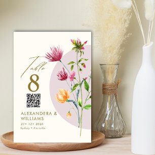 Boho Einzigartige Frühlings-Wildblumen-Whimsical-H Tischnummer