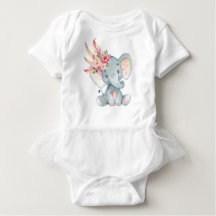 Boho Elefant-Baby-Ballettröckchen-Spielanzug-1.