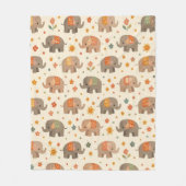 Boho-Elefant Fleecedecke (Vorderseite)