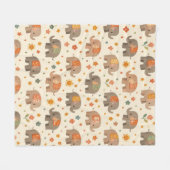 Boho-Elefant Fleecedecke (Vorderseite (Horizontal))