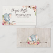 Boho-Elefanten-Windel Begleitkarte (Vorne/Hinten)