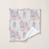 Boho-Elefantenliebhaber Badhandtuch Set (Waschlappen)