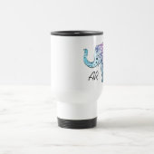 Boho ElefantpastellblumenNameinitialen Reisebecher (Mittel)