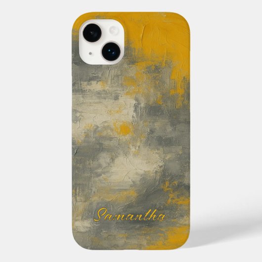 Boho Elegance Abstrakt Mustard & Grau Art Case-Mate iPhone Hülle (Rückseite)