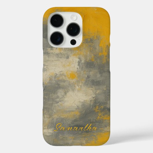 Boho Elegance Abstrakt Mustard & Grau Art Case-Mate iPhone Hülle (Rückseite)