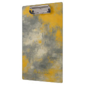 Boho Elegance Abstrakt Mustard & Grau Art Klemmbrett (Links)