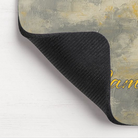 Boho Elegance Abstrakt Mustard & Grau Art Mousepad (Ecke)