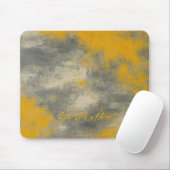 Boho Elegance Abstrakt Mustard & Grau Art Mousepad (Mit Mouse)