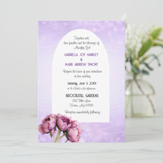BOHO Elegance! Graceful Wedding Flat Invitation Einladung (Stehend Vorderseite)