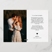 Boho Elegance Horizontal Wedding Card Folieneinladung (Rückseite)