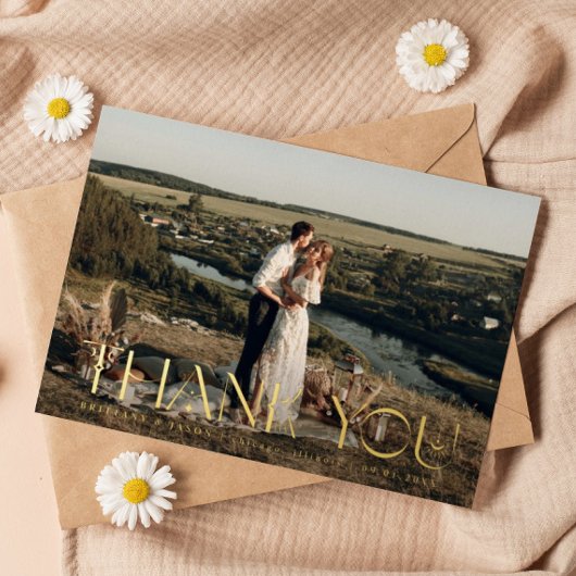 Boho Elegance Horizontal Wedding Card Folieneinladung