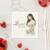 Boho Elegant  baby shower Asian mom-to-be Serviette (Beispiel)