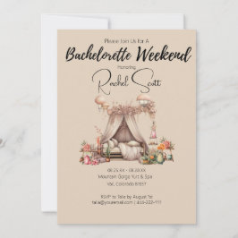 Boho Elegant Bachelorette Glamping Party Weekend Einladung