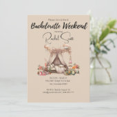 Boho Elegant Bachelorette Glamping Party Weekend  Einladung (Stehend Vorderseite)