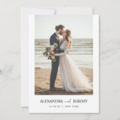 Boho Elegant Beach Foto Wedding Einladung (Vorderseite)