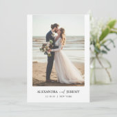 Boho Elegant Beach Foto Wedding Einladung (Stehend Vorderseite)