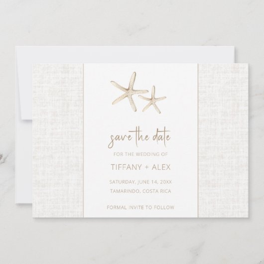 Boho Elegant Beach Wedding Foto Save The Date (Vorderseite)