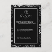 Boho Elegant Black Wedding Details Begleitkarte (Vorderseite)