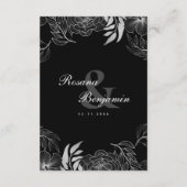 Boho Elegant Black Wedding Details Begleitkarte (Rückseite)
